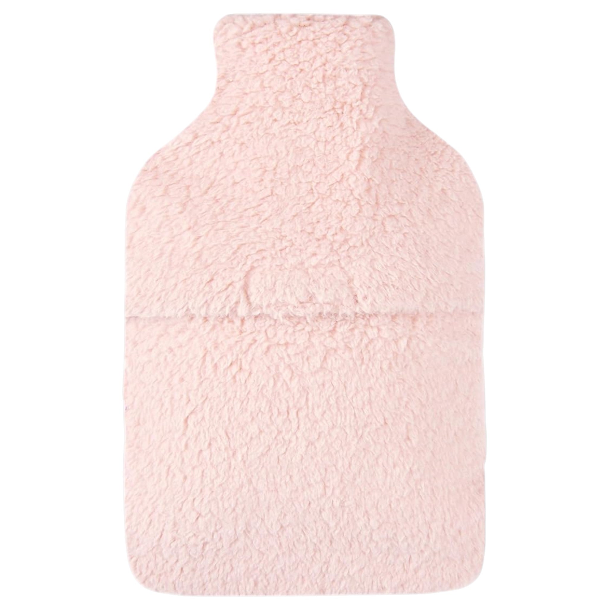 Elite Heat hot water bottle with removable plush cover, perfect for winter in blush pink
